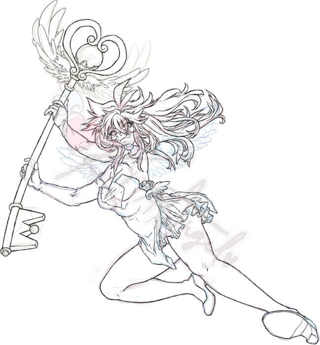 Memory Save - Digital Sketch &amp; Inks Full body, sketchy styled line art.